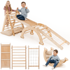Apollo 5in1 Climbing Set:  Pikler Triangle, Net, Arch, Slide Board, and Cushion for Little Astronauts