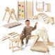 5in1 Montessori Climbing Set: Pikler Triangle, Arch, Slide Board, Art Addition and Cushion for Toddlers (1–3 Years)