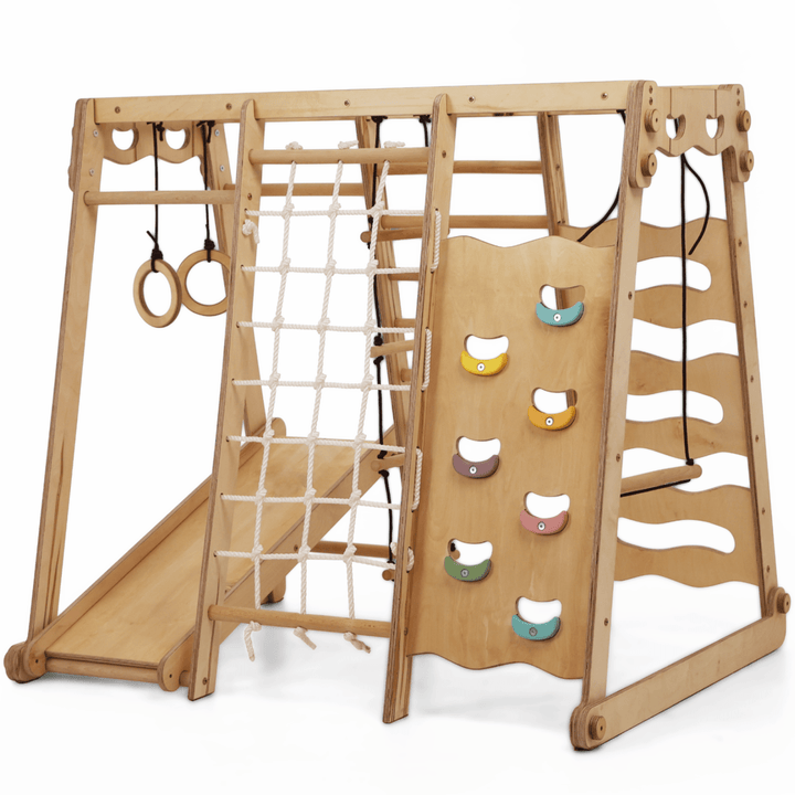 6in1 Indoor Jungle Gym for childrens: Playground + Swings Set + Slide Board + Rope + Stairs - Goodevas