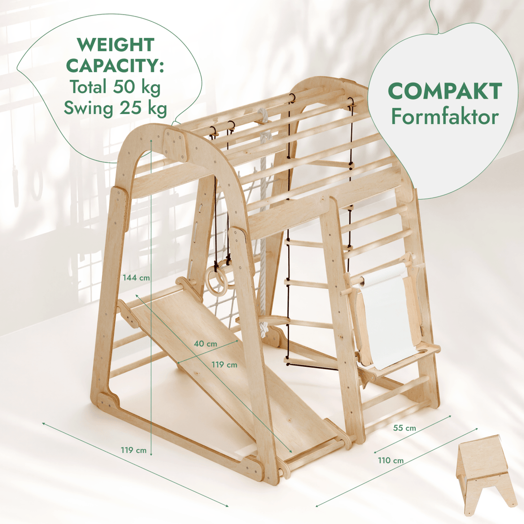 Indoor Playground for Children - 7in1 Playground + Swings Set + Slide Board + Art Set - Goodevas