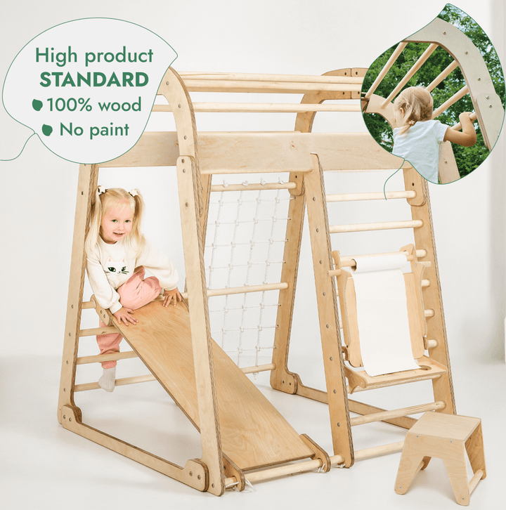 Indoor Playground for Children - 7in1 Playground + Swings Set + Slide Board + Art Set - Goodevas