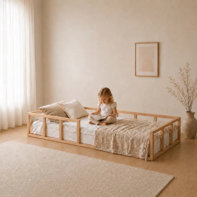 Montessori Floor Bed with Slats - Twin Toddler Bed Fram