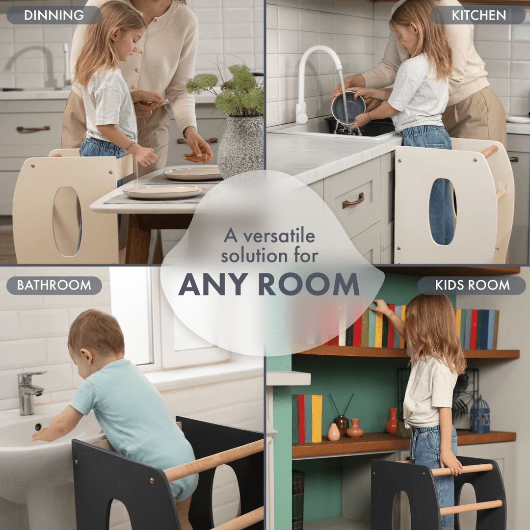 Montessori Tower: Kitchen Helper - Grey - Goodevas