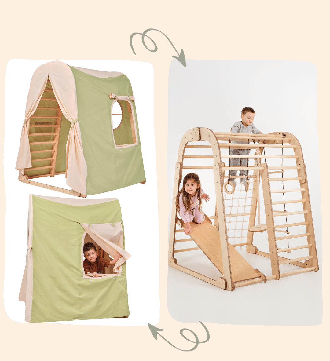 Play Tent Cover for Indoor Wooden Playground - Goodevas